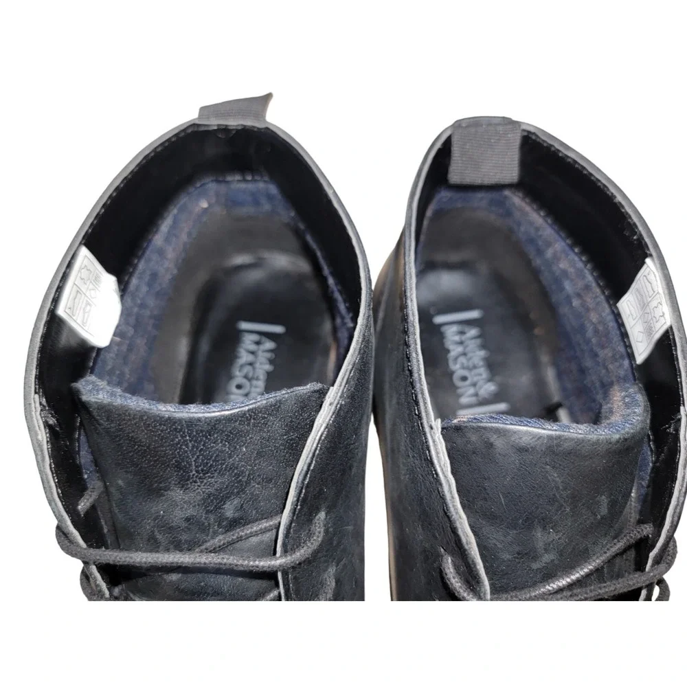 Aiden & Mason Men's Vivialdi Black Leather‎ Chukka Dress Boots Size 10.5